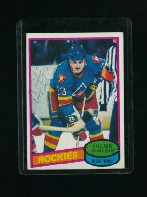 1980-81 Topps #146 Lucien DeBlois signed auto autograph scratched - Image 1 of 2