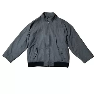 Lands' End Wool Blend Gray Bomber Coat Jacket Mens Medium 38-40 - Picture 1 of 8