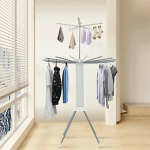 Estante de secado de ropa de 4 patas, estante de secadora plegable, estante de secado de ropa con 4 ruedas - Imagen 1 de 19