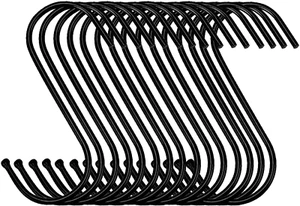 30 Pack Black Steel Hanging Hooks - Heavy Duty Metal Hooks for Hanging Pots, Pan - Picture 1 of 12