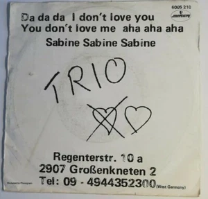 N350 Vinyl 45 Upm Trio, Dadada I Don'T Love You, You Me Aha - Bild 1 von 4