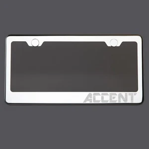Mirror Chrome License Plate Frame custom Laser Engraved Metal Screw Cap - Picture 1 of 8