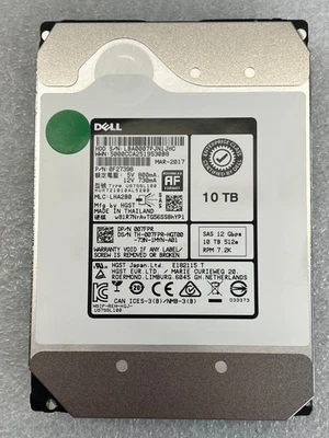 Dell 10TB 7.2K RPM SAS 12Gb/s 3.5" 512e HDD 007FPR HUH721010AL5200 - TESTED - Image 1 of 4