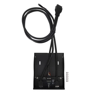Floppy Panel 3.5in 19PIN To 2 Ports USB A 1 HD Sound Port Hub Metal Front Pa NEW - Foto 1 di 12