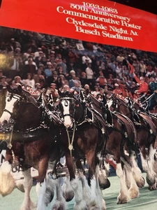 1983 Budweiser Clydesdales 50th Anniversary Poster Busch Stadium Cardinals STL - Bild 1 von 8