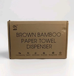 Tabletop Folded Paper Towel Dispenser - Brown Bamboo Color - Picture 1 of 5