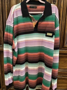 Coogi Men's Multicolored Collared Long Sleeve Polo Sweater Shirt - Size 2XL NWOT - Picture 1 of 8