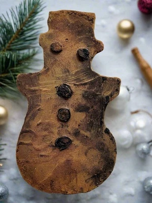 Relleno de cuenco muñeco de nieve en polvo canela sumergida en cera colonial primitiva Foto 1 de 4