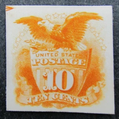 US Sc# 116P4 *MINT NGAI NH* { -XF- 10c PICTORIAL } WITH ARROW PROOF CARD OF 1869 - Image 1 of 4