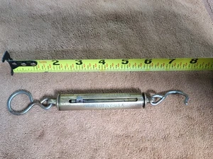 Antique Brass Chatillon-NY-USA-INST-T  10" Hanging Scale Measures up to 10 lbs. - Picture 1 of 6