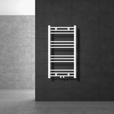 ECD GERMANY 500x800 mm BADHEIZKÖRPER HANDTUCHHEIZKÖRPER WEIß GERADE MITTELANSCHLUSS 50mm