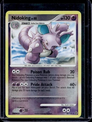 Pokémon Diamond & Pearl Secret Wonders Nidoking 2007 holograma inverso #34/132 Foto 1 de 2