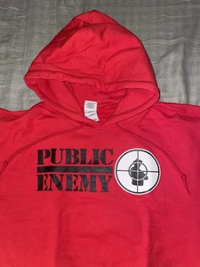 Sudadera con capucha para hombre Public Enemy roja XXL 2XL marca Gildan A Nation of Millions algodón - Imagen 1 de 10