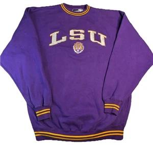Vintage LSU Tigers Pullover Sweatshirt Red Oak Sportswear Embroidered 90s Y2K - Picture 1 of 6