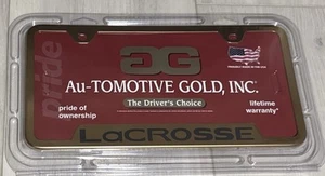BUICK LACROSSE License Plate Frame Stainless Steel GOLD Automotive Gold - Picture 1 of 2