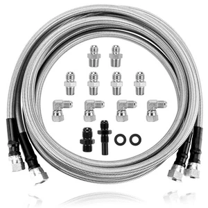 6AN SS Braided Transmission Cooler Lines - 70" Compatible with Chevy, GM, For... - Picture 1 of 7