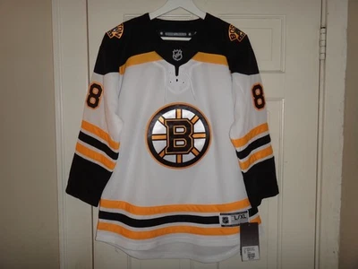 Youth L/XL David Pastrnak Boston Bruins White Away Premier Player Jersey $130 - Image 1 of 4