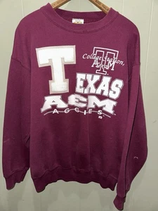 Suéter Pullover Vintage Texas AT&M Aggies Granate Para Hombre’s LRG College Station EE. UU. - Imagen 1 de 5