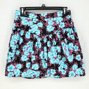 Zara Skirt Girls Large Black Blue Back Zip Lined Stretch Cotton Bubble Hem - Picture 1 of 11