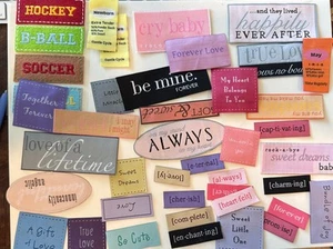 NEW Lot  30+ Threads Woven Labels Words Embellishments Inspirations Scrapbook - Picture 1 of 7