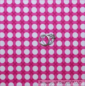 BonEful FABRIC Cotton Quilt Pink Hot White Polka Dot Stripe Girl Baby LOVE SCRAP - Picture 1 of 7