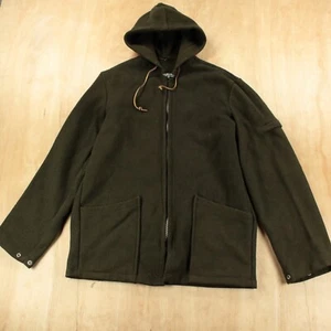 vtg 40s 50s hooded full zip wool chore stadium jacket coat fits SMALL / MEDIUM - Picture 1 of 11