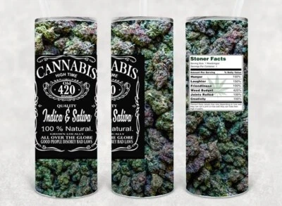 PENTHOUSE BEAUTY NOVELTY FUNNY MARIJUANA WEED LEAF POT 20 OZ STAINLESS STEEL TUMBLER 420 4/20 CUP