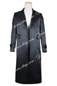 Smallville Clark Kent Cosplay Cappotto Trench Nero Costume Moda Halloween - Foto 1 di 8