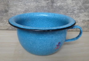 LBC E4/ ANCIEN POT DE CHAMBRE ENFANT EMAILLE GRANITE BLEU BLANC..JAPY - Picture 1 of 5