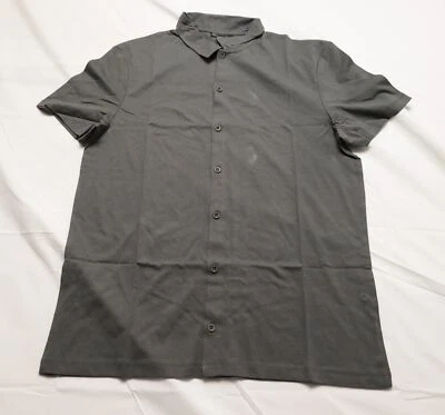 ASOS Design Men's Slim Fit Button Through Jersey Shirt CF6 Washed Black Medium - Image 1 of 4