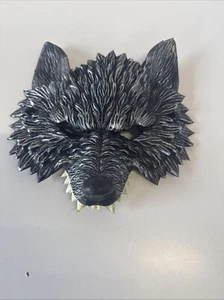 Grey Big Bad Wolf Mask Adults Deluxe Halloween Fancy Dress Accessory - Picture 1 of 2