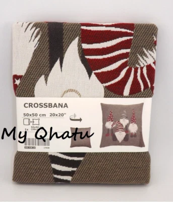 Ikea CROSSBANA Pillow Cushion Cover Cotton 20" x 20" Gnomes New - Image 1 of 3