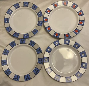 Holiday Snack Set by Ursula Dodge for Signature Home Wares Int. 4 Plates 9 Inch - Picture 1 of 10