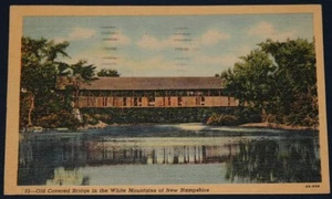 Covered Bridge, White Mountains, NH Postcard 1949 - Picture 1 of 2