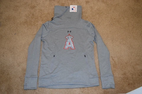Women's Medium Los Angeles ANGELS Under Armour Loose Fit Pull Over Sweater NWT Cover