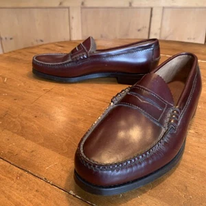 Mocasines Dexter Deep Red Beef Roll Penny cosidos a mano EE. UU. 10 EEE - Imagen 1 de 12