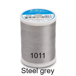 STEEL GREY GUTERMANN SULKY 40 WT RAYON EMBROIDERY THREAD (850yd 780m) 943-1011 - Picture 1 of 2