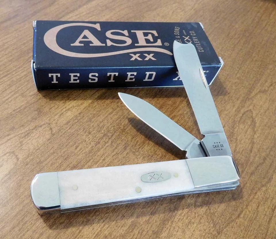 CASE XX New 13316 Natural Smooth Bone Handle 2 Blade Razor Knife/Knives - Image 1 of 1