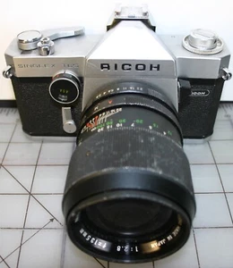 RICOH SINGLEX TLS 35mm CAMERA w/ 135mm LENS - Picture 1 of 13