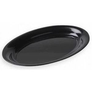 Black Plastic Oval Serving Tray 12" x 8" Black Serving Tableware Party Supplies - Picture 1 of 1