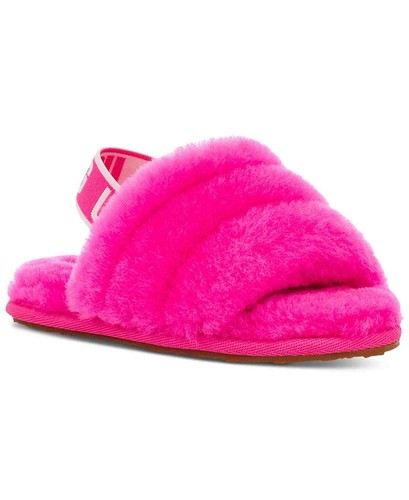 UGG bambina rosa pelle di pecora lanugine sì diapositive rosa 8