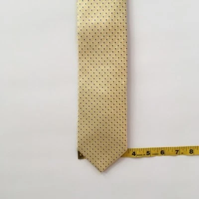 Corbata Saks Quinta Avenida con Corbata 3.375" Amarillo Azul 100% Seda Hecha en USA Pa0891 Foto 1 de 4
