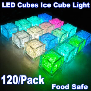 120PCS Rainbow Flash LED Light Up Ice Cube Glow Ice Cube fot Party Wedding… - Picture 1 of 12