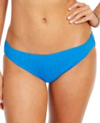 Parte inferior de bikini acanalada clásica azul Michael Kors L113001 para mujer talla pequeña Foto 1 de 2