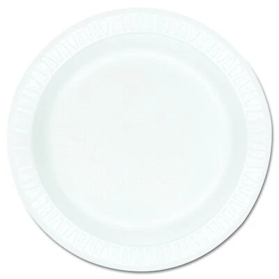 Dart 9" Concorde Round Foam Plate, White Unlaminated, dart 9PWCR | 500/Case - Image 1 of 4