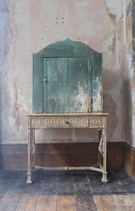 19th Century Vernacular Primitive Green Cupboard Kitchen Country House - Picture 1 of 19
