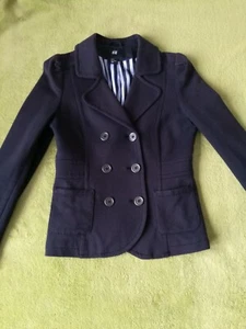 Damen Blazer-Jacke schwarz aus Sweatstoff mit Innenfutter Gr. 36 von H&M - Bild 1 von 5