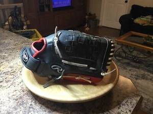 Rawlings PL115G 11 1/2 Zoll Baseball Handschuh T-Ball Jugend RHT schwarz rot kostenloser Versand - Bild 1 von 10