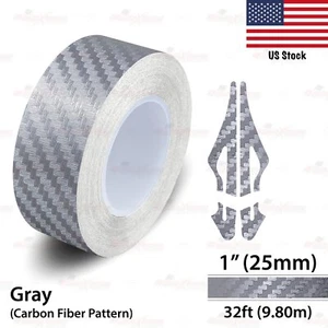 1" Vinyl Pinstriping Pin Stripe Car Styling Tape Sticker 25mm CARBON FIBER GRAY - Picture 1 of 14