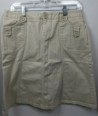 Bass Womens Stretch Skirt Size 8 Beige Light Tan A Line Knee Length Cotton VGUC - Image 1 of 4